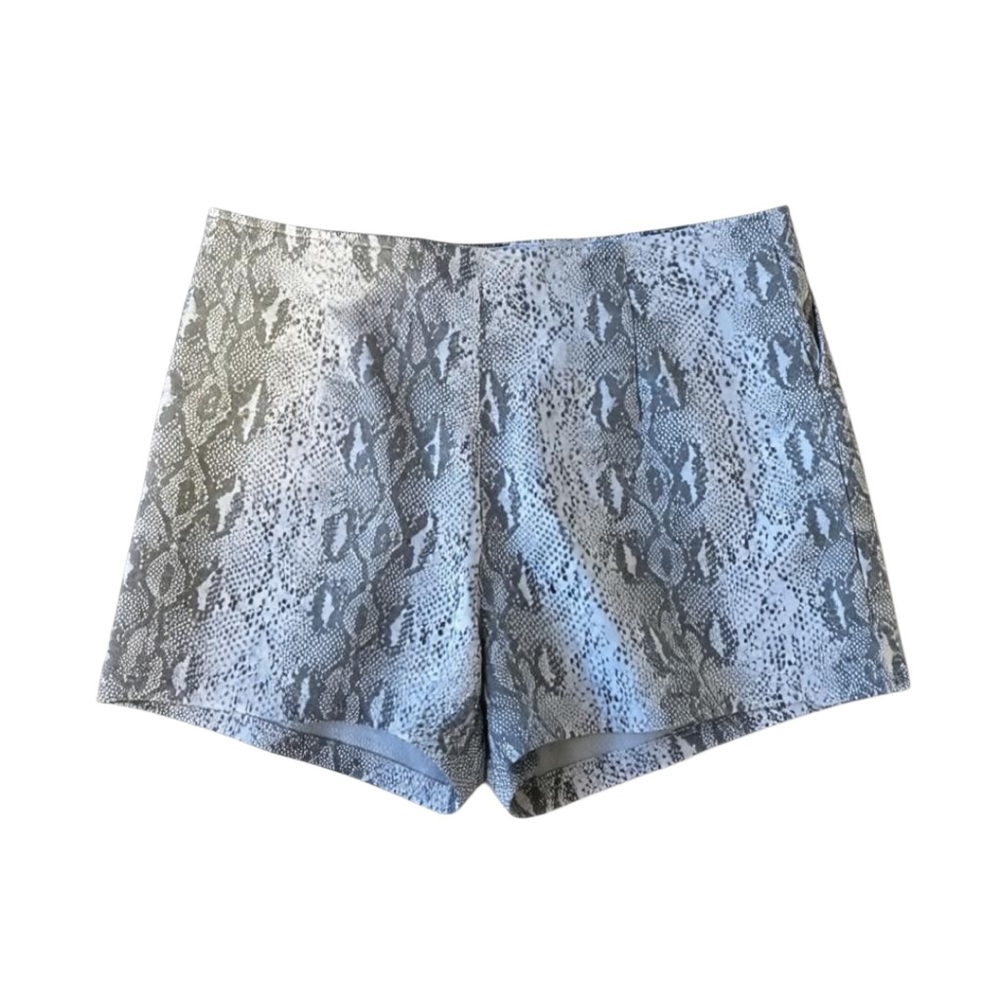 Altar'd State High-Waist Snake Print Shorts in Gray and White